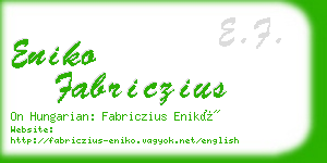 eniko fabriczius business card